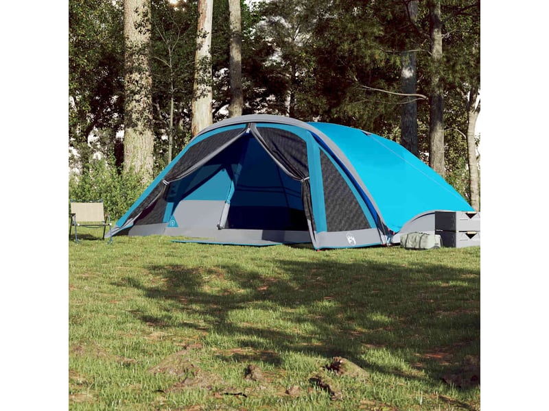  Tente de camping, tente de cabine familiale 6 personnes bleu imperméable shl10413  - Conforama D