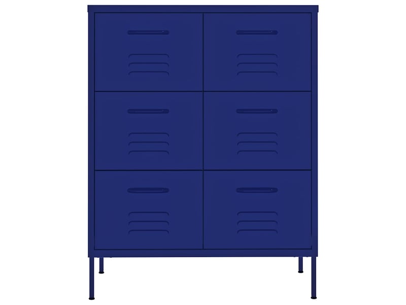  Armoire de rangement bureau, armoire à tiroirs bleu marine 80x35x101,5 cm acier  - Conforama C