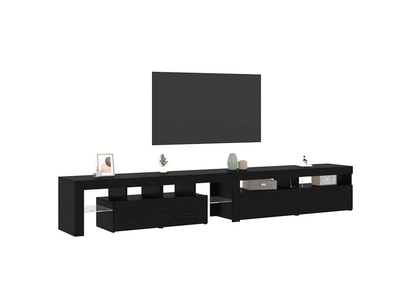  Meuble tv - banc tv - meuble de rangement 3 pcs chêne noir bois d'ingénierie  - Conforama C