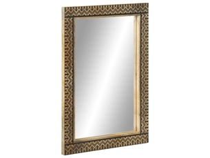 Miroir de salle de bain, miroir de toilette 50x70 cm bois de manguier massif et verre cf62478