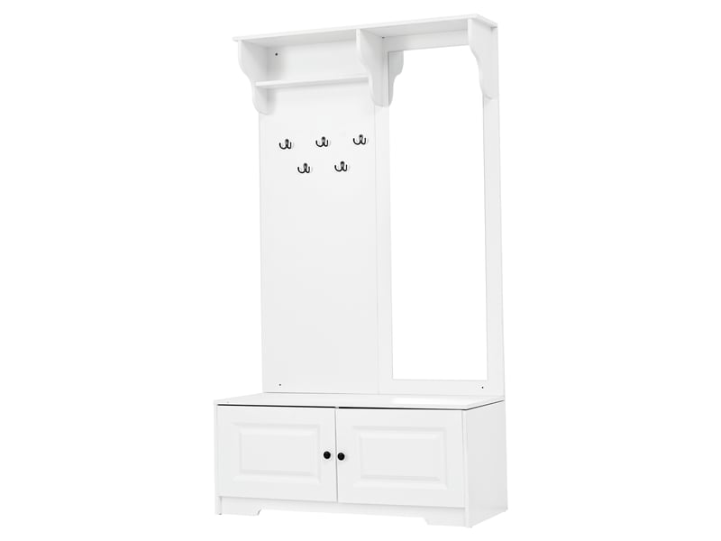 Portemanteau avec banc et rangement blanc 100 x 40 x 180 cm en mdf - Conforama D