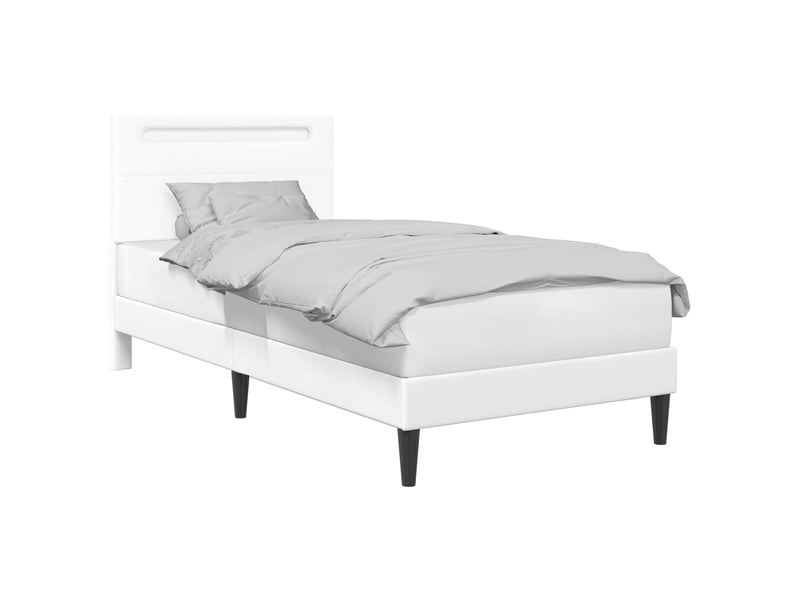 Lit simple- lit adulte -  cadre de lit avec bandes led blanc 80 x 200 cm simili cuir  - Conforama B