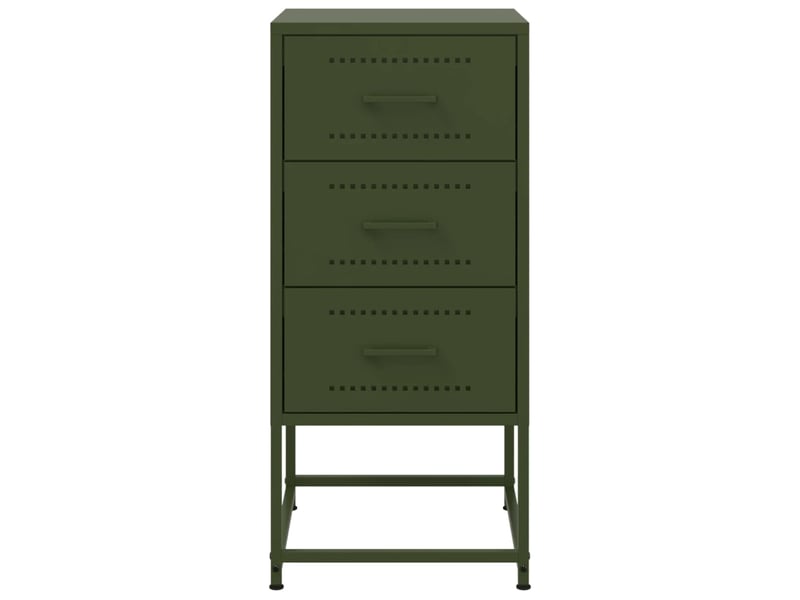  Lot de 2 tables de chevet - cabinet de chevet - table de nuit vert olive 36x39x78 cm acier  - Conforama E