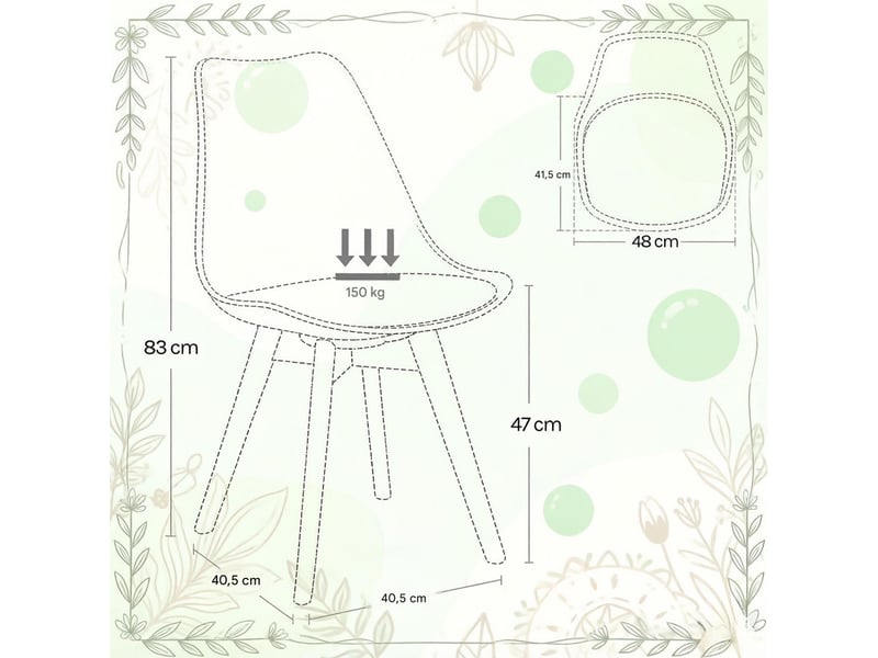  Lot de 4 chaises de salle à manger pivotantes en similicuir blanc  - Conforama C