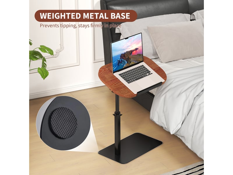  Table d'appoint jardin forme c, plateau pivotant 360°, hauteur réglable, métal stable, gain de place, canapé lit salon terrasse PPG_34BQYMRC - Conforama D