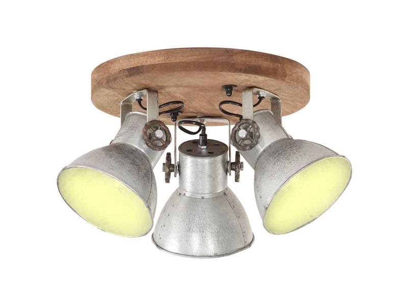  Plafonnier industriel, lampe plafond 25 w argenté 42x27 cm e27  - Conforama B