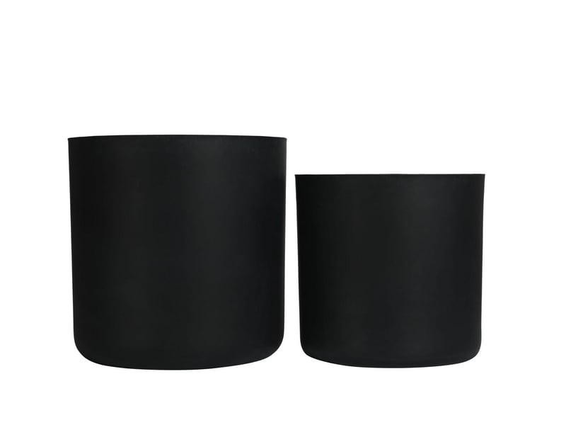 Ensemble de 2 pots de plantes ronds en béton, grands pot de fleurs extérieur intérieur faits main rustiques décoratifs avec trous de drainage pour jardin patio, 34 x 32 cm & 40 x 40 cm (noir) - Conforama A