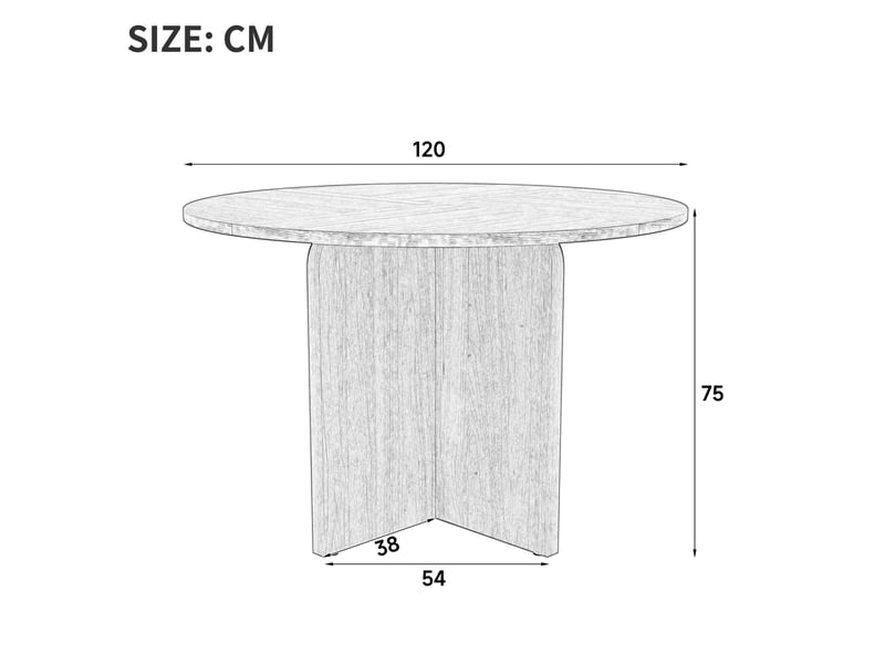  Table à manger ronde 120 x 120 cm, 4-6 personnes, style scandinave, chêne Jamama eleni - Conforama C