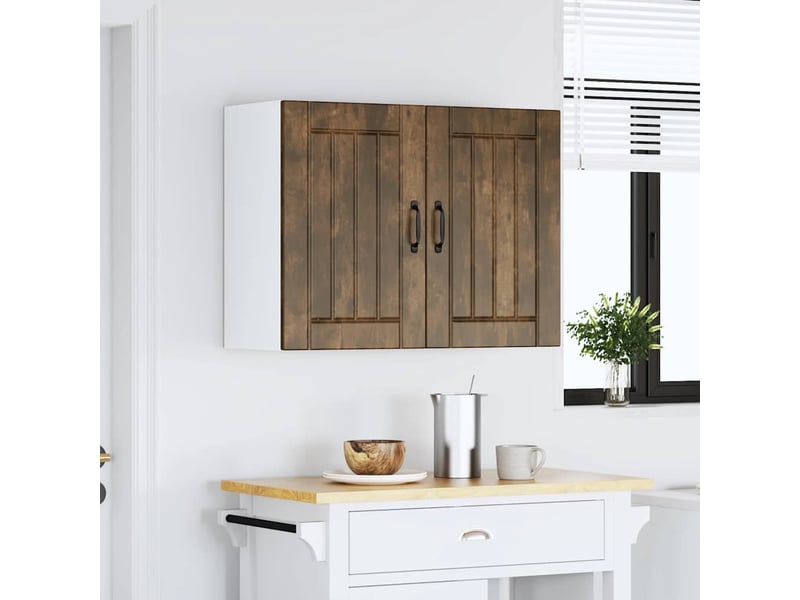 Meuble de rangement, armoire murale de cuisine lucca chêne fumé bois ingénierie shl595 - Conforama A