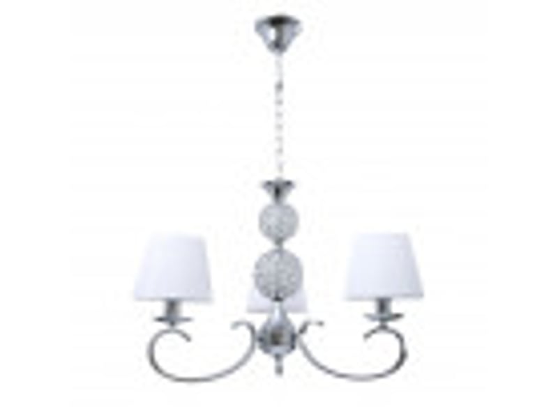  Fabrilamp ordoñez, lampe classique, 3xe14, chromé et blanc, 56-86 x 60 x 60 cm 201653020 - Conforama B