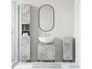 Ensemble de meuble de salle de bain 3 pièces zwolle gris béton cf63546