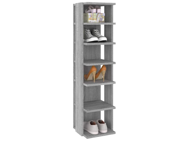  Meuble à chaussures, étagère à chaussures sonoma gris 27,5x27x102 cm bois ingénierie  - Conforama E