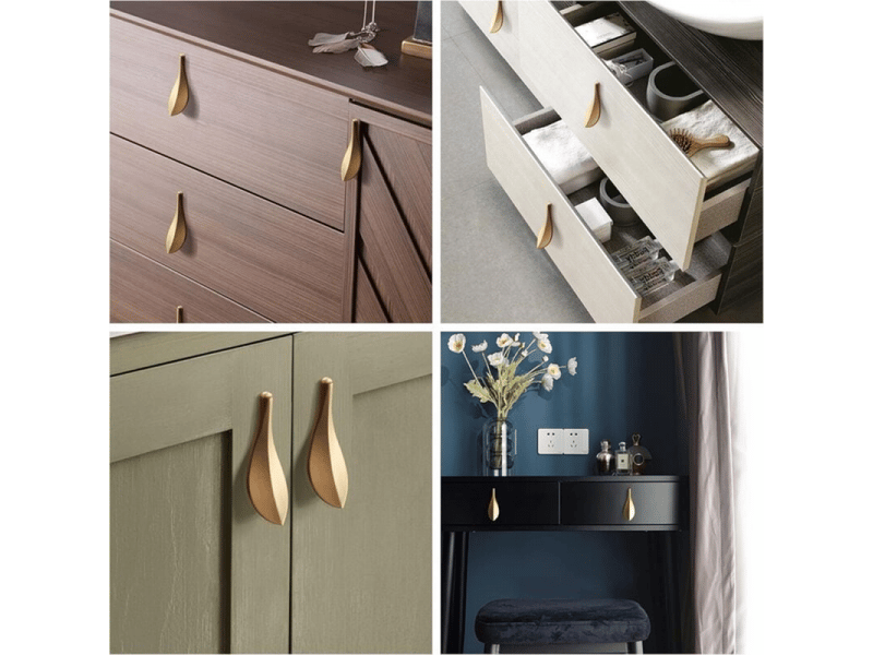  Poignée de porte coulissante - poignée pour meuble - alliage de zinc - 4 pièces - 32 mm - or  - Conforama D