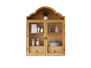 Vitrine coloris naturel 2 étagère(s) <strong>WISHDOR</strong> <strong></strong> - 60 cmx76.5 cm