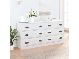 Buffets 2 pcs - bahut - meuble de rangement blanc bois d'ingénierie
