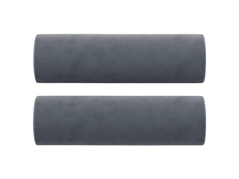  Lot de 2 coussins décoratifs gris foncé ø15x50 cm velours cf60871  - Conforama A