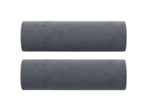 Lot de 2 coussins décoratifs gris foncé ø15x50 cm velours cf60871