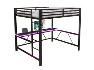 Lit mezzanine 160x200 cm <strong></strong> <strong></strong> coloris noir