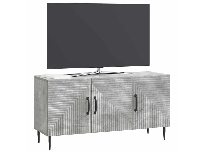  Meuble tv - banc tv - meuble de rangement gris béton 99 x 34,5 x 50 cm bois d'ingénierie  - Conforama C