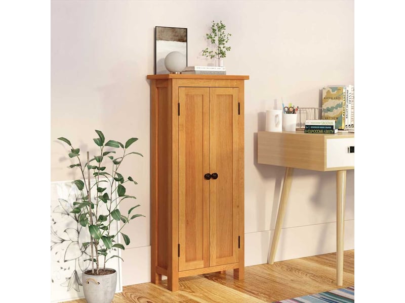  Armoire de rangement, commode de rangement 50x22x110 cm bois de chêne massif  - Conforama B