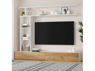 Meuble tv coloris blanc 170 cm <strong>MIVRAY </strong> <strong></strong>