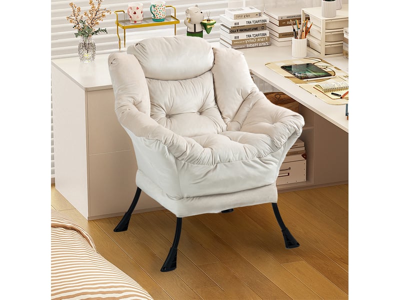  Fauteuil relax kaki en métal avec poche latérale et soutien de nuque, pour salon, chambre ou balcon, confort  - Conforama B