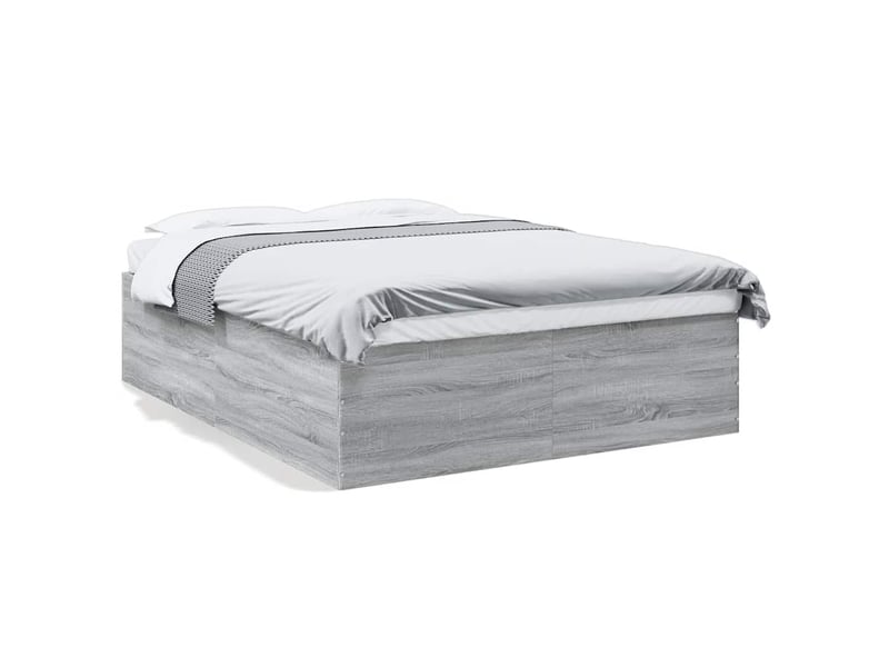 Lit double- lit adulte -  cadre de lit sans matelas sonoma gris 150x200 cm  - Conforama A