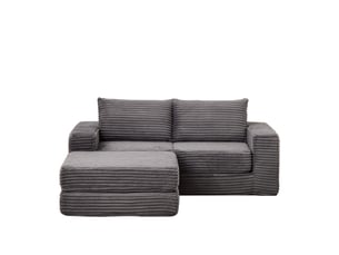 Canapé d'angle compressé réversible convertible <strong>BGSRYAO</strong> <strong></strong> 2 places Velours gris