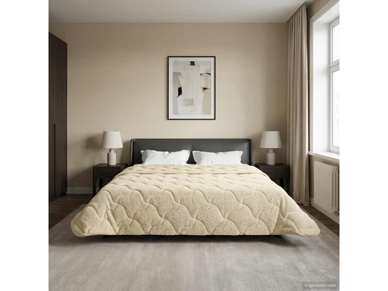  Couette - duvet d'été 200 x 200 cm été crème respirant  - Conforama D