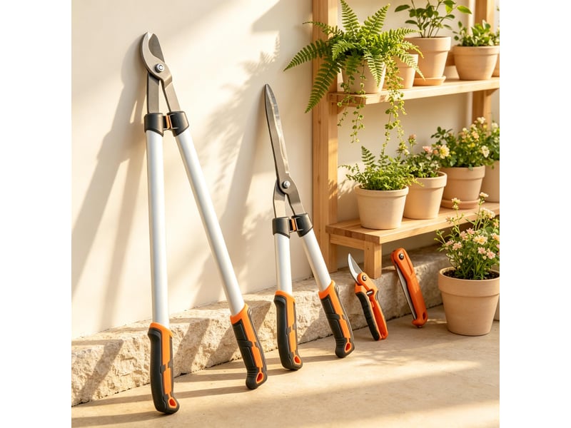  Set de 4 outils de jardinage avec coupe-branches, sécateurs et scie pliable  - Conforama B