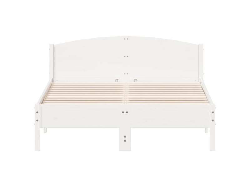  Lit double- lit adulte -  cadre de lit sans matelas blanc 135x190 cm bois de pin massif  - Conforama C