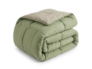 Casabel couette très chaude hiver, 700 gm², 240x260cm, piquage diamant, ultra confortable, 2 personnes, sauge & kaki