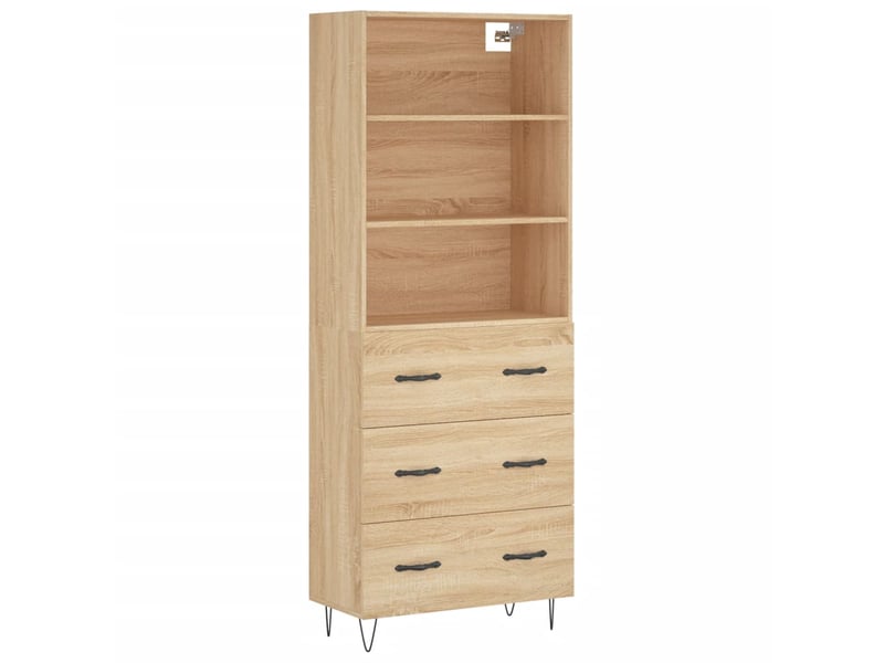  Buffet haut - bahut - meuble de rangement chêne sonoma 69,5x34x180 cm bois d'ingénierie  - Conforama A