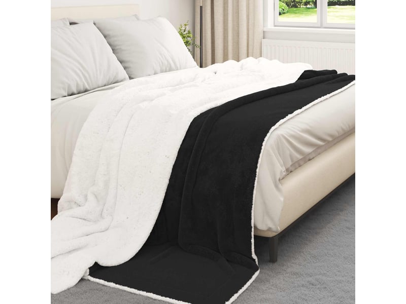  Plaid canapé noir 220x240 cm 2.67 kg polaire  - Conforama C