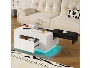 Table basse rectangulaire coloris blanc <strong>MERAX</strong> <strong>table basse blanc</strong> - 50 cmx80 cm