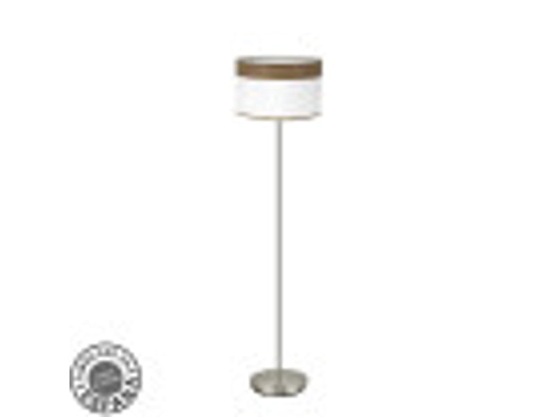  Fabrilamp cloe lampadaire textile blanc et bois foncé, 1 x e27, h 162 cm, ø 40 cm 175441084 - Conforama B