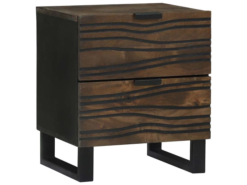  Table de chevet - cabinet de chevet - table de nuit 2 pc noyer 40 x 33 x 46 cm bois d'ingénierie  - Conforama C