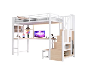 Lit mezzanine 90x200 cm WISHDOR   coloris blanc