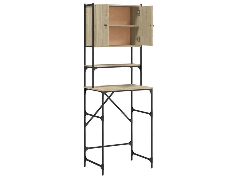  Armoire de machine à laver industrielle gain de place 68 x 48,5 x 194 cm en bois d'ingénierie chêne sonoma 02_0049394  - Conforama B