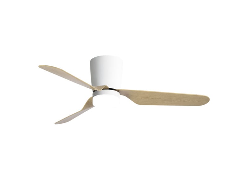  Ventilateur de plafond fabrilamp kochi dc blanchêtre 3 pales 132 cm 6 vitesses led 18 w télécommande 129191368 - Conforama C