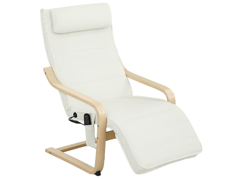  Fauteuil de relaxation, fauteuil relax massant et chauffant, lin, 95x67x101cm, blanc  - Conforama A