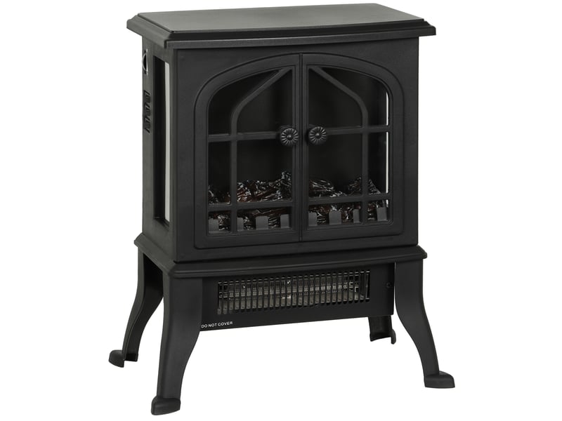  Cheminée électrique avec effet flamme 3d, 1800900 w, fausse cheminée décorative, 39x24x48cm, thermostat réglable, noir  - Conforama B