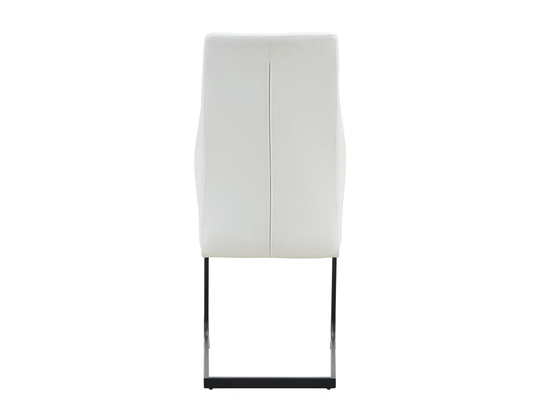  Lot de 2 chaises de salle à manger 43x63x100 cm, chaise cuisine avec dossier haut motif losange, blanc et noir, pu+métal  - Conforama E