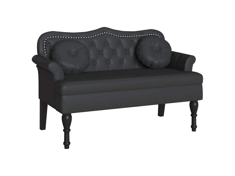 Banc chesterfield, canapé 2 places noir 120,5x65x75 cm simili cuir - Conforama A