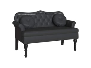 Banc chesterfield, canapé 2 places noir 120,5x65x75 cm simili cuir