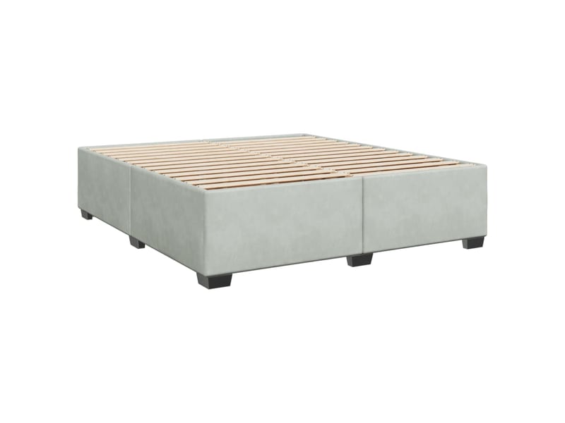  Lit double- lit adulte -  cadre de lit sans matelas gris clair 200x200 cm velours  - Conforama B