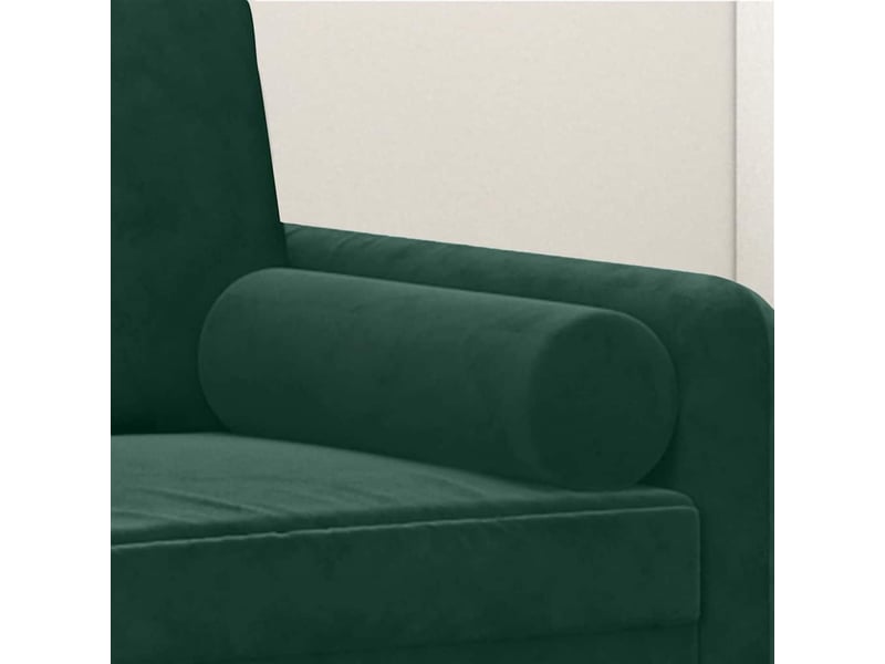  Lot de 2 coussins décoratifs vert foncé ø15x50 cm velours cf60894  - Conforama E