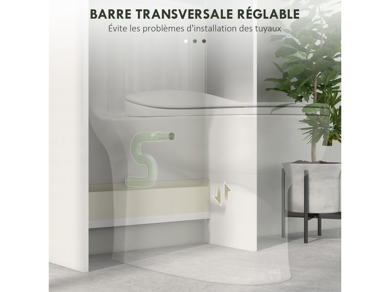  Armoire de rangement dessus des toilettes, meuble de salle de bain placard 2 portes étagère blanc 58,5l x 23l x 170h cm  - Conforama W