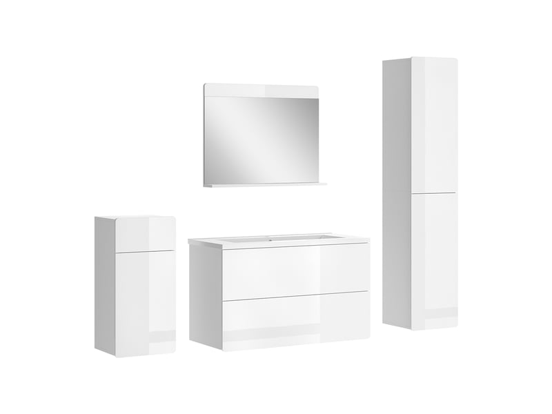  Vicco meubles bain, blanc haute brillanceblanc, 5 pièces  - Conforama A