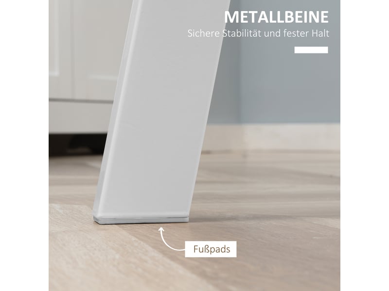  Table de salle à manger ronde pour 2 personnes avec pieds en métal, en mdf, pour cuisine, 72×75 cm, blanc  - Conforama E